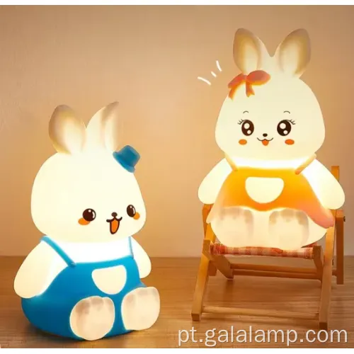 Adorável luz noturna de silicone com design de coelho